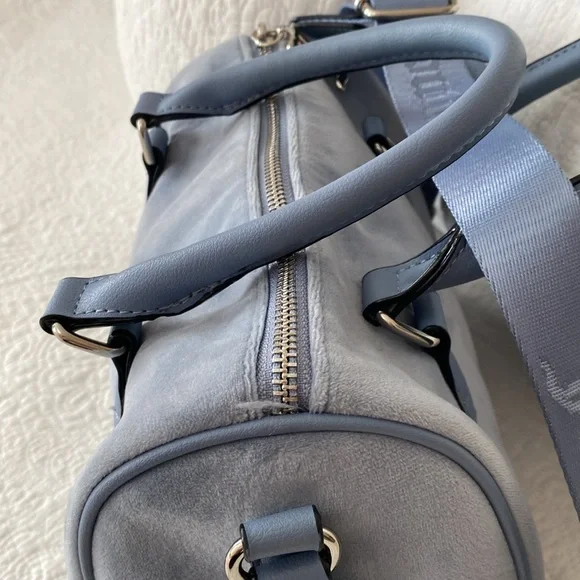Juicy Couture Slate Blue Obsession Velour Satchel - Picture 6 of 13